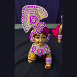 Red Stone Jewellery Set for Krishna ji
