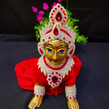 Red Stone Jewellery Set For Radha Rani