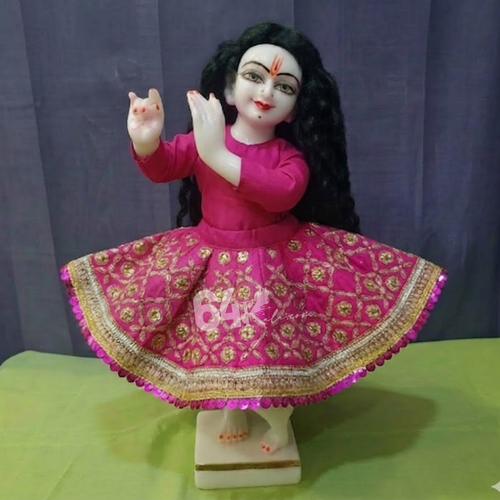 Hand Embroidery Radha Krishna Red Poshak