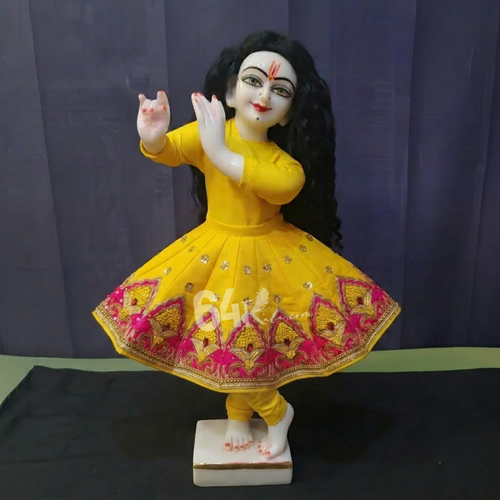 Heavy Hand Embroidered Yellow Poshak for Thakur Ji & Radha Rani