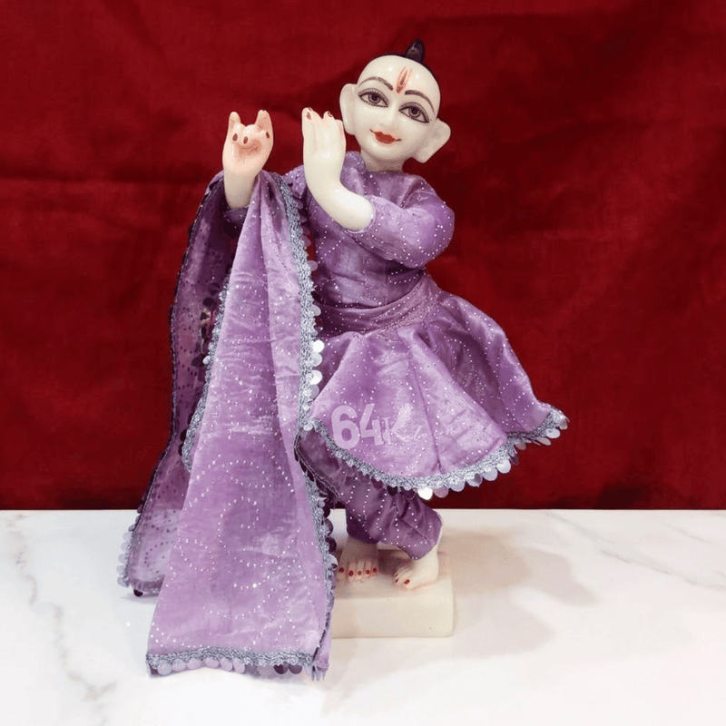 Lavender Colour Radha Krishna Poshak