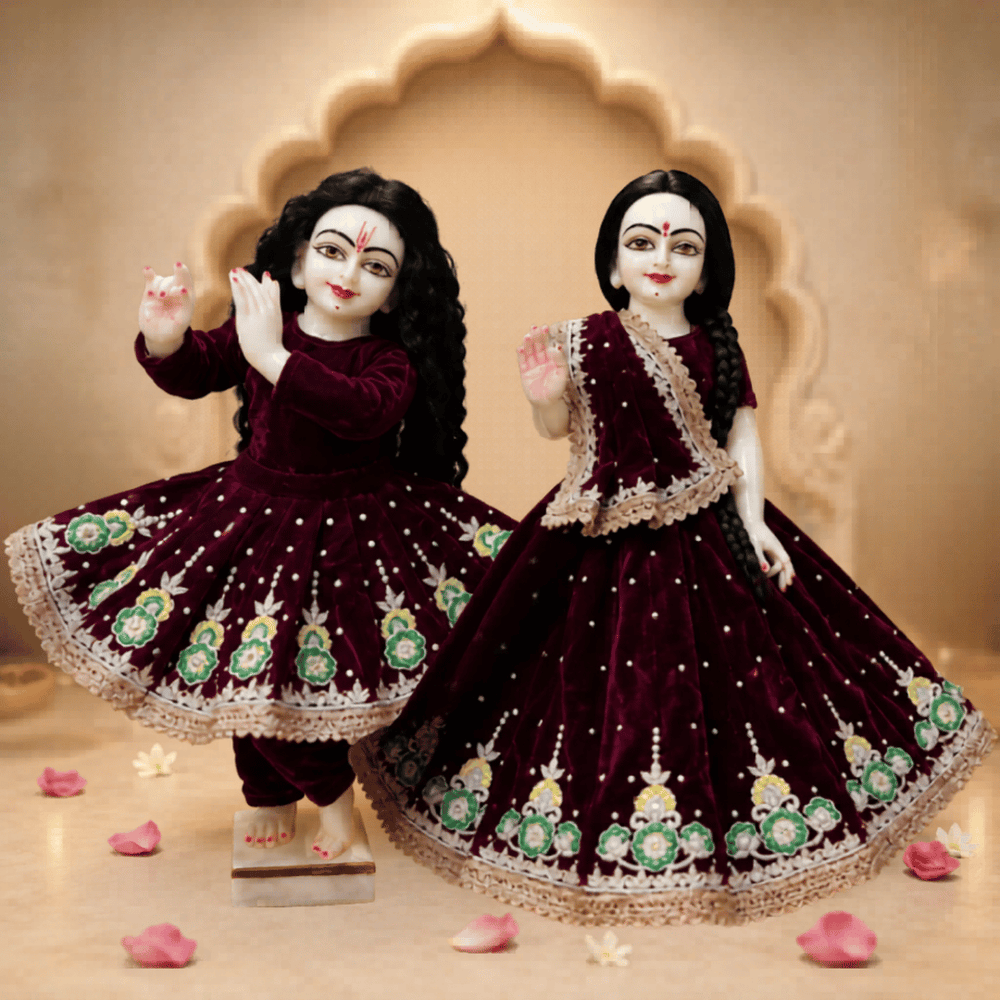 Premium Velvet Poshak for Radha Rani & Krishna Ji