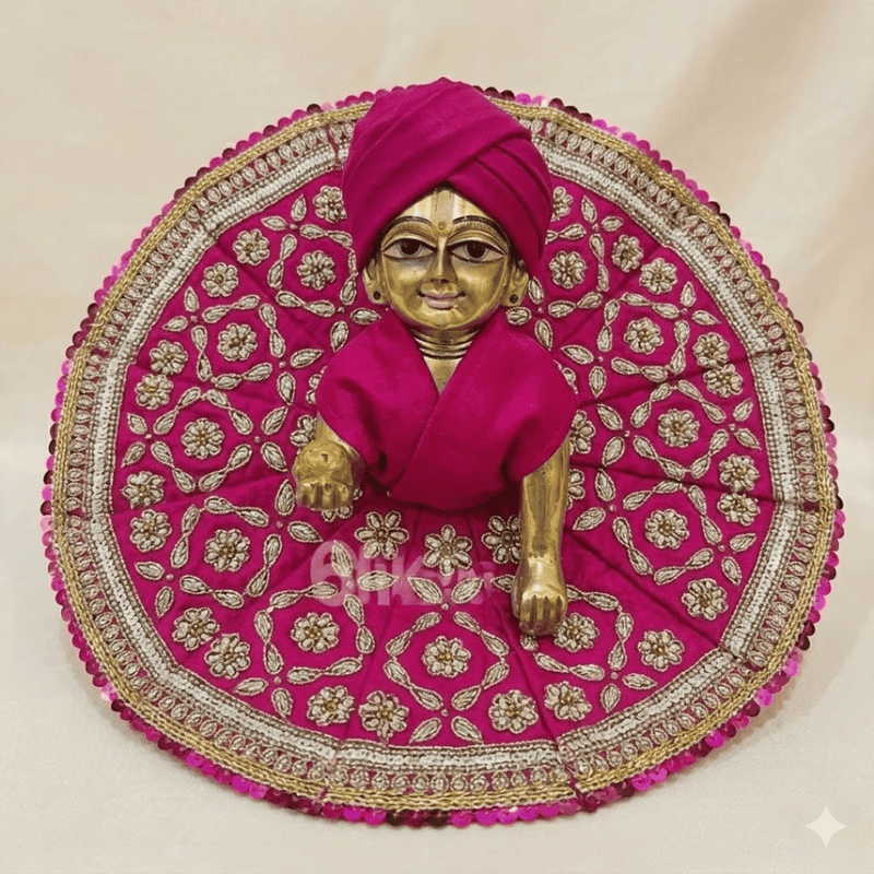 Heavy Hand Embroidery Laddu Gopal ji Red Poshak