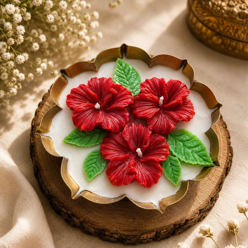 Shubh Krishna & Floral Candle Combo