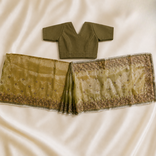Olive Green Radha Rani Saree