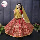 Heavy Hand Embroidered Red & Gold Poshak for Thakur Ji & Radha Rani