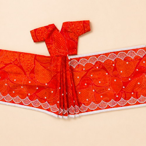 Traditional Bright Red Radha Rani Saree