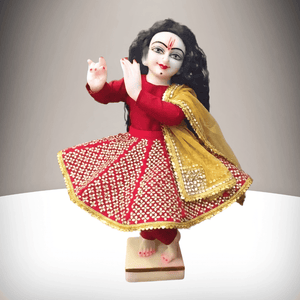 Heavy Hand Embroidered Red & Gold Poshak for Thakur Ji & Radha Rani