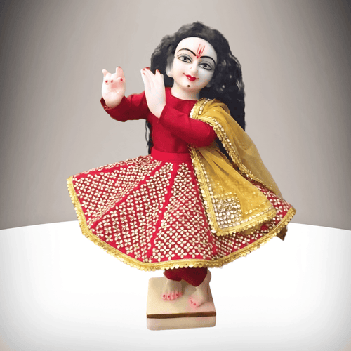 Heavy Hand Embroidered Red & Gold Poshak for Thakur Ji & Radha Rani