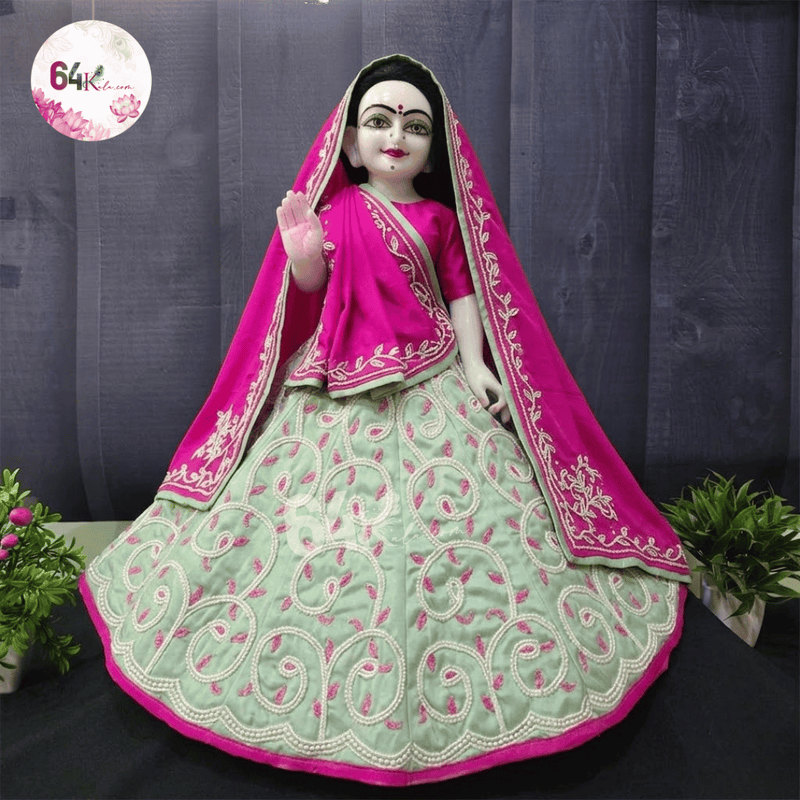 Heavy Hand Embroidered Fresh & Wild Poshak for Thakur Ji & Radha Rani