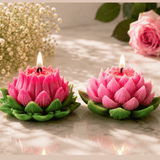 Lotus Candle & Shubh Labh Combo