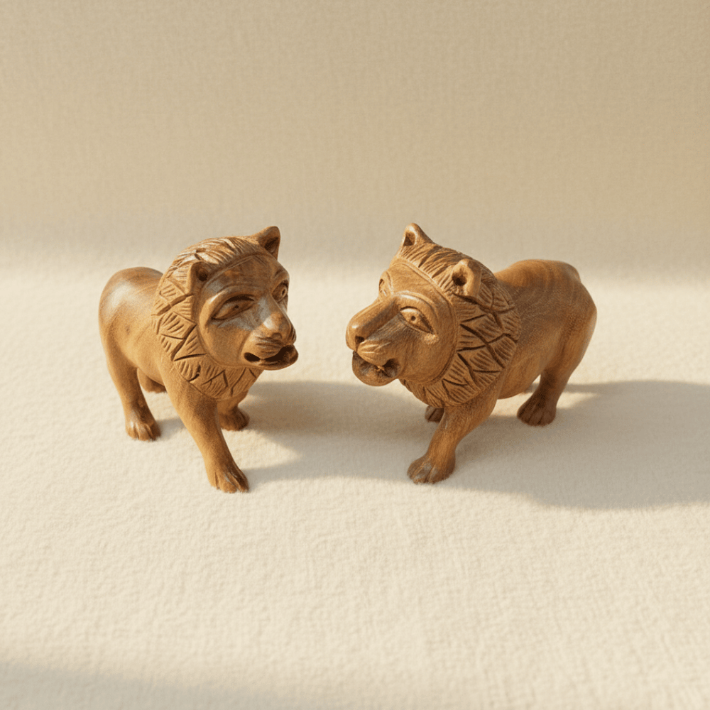 Pure Sandalwood Lion Set