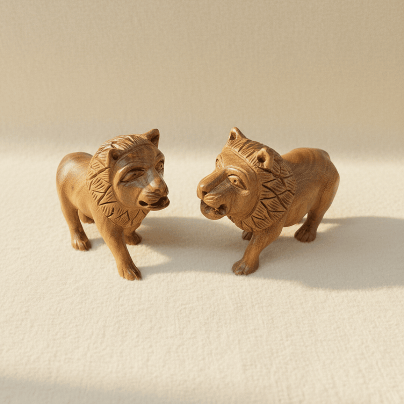 Pure Sandalwood Lion Set