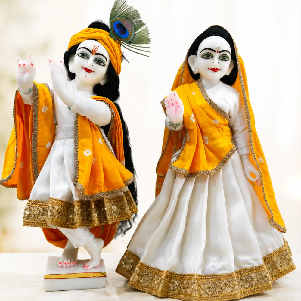 Yellow & White Yugal Jodi Poshak