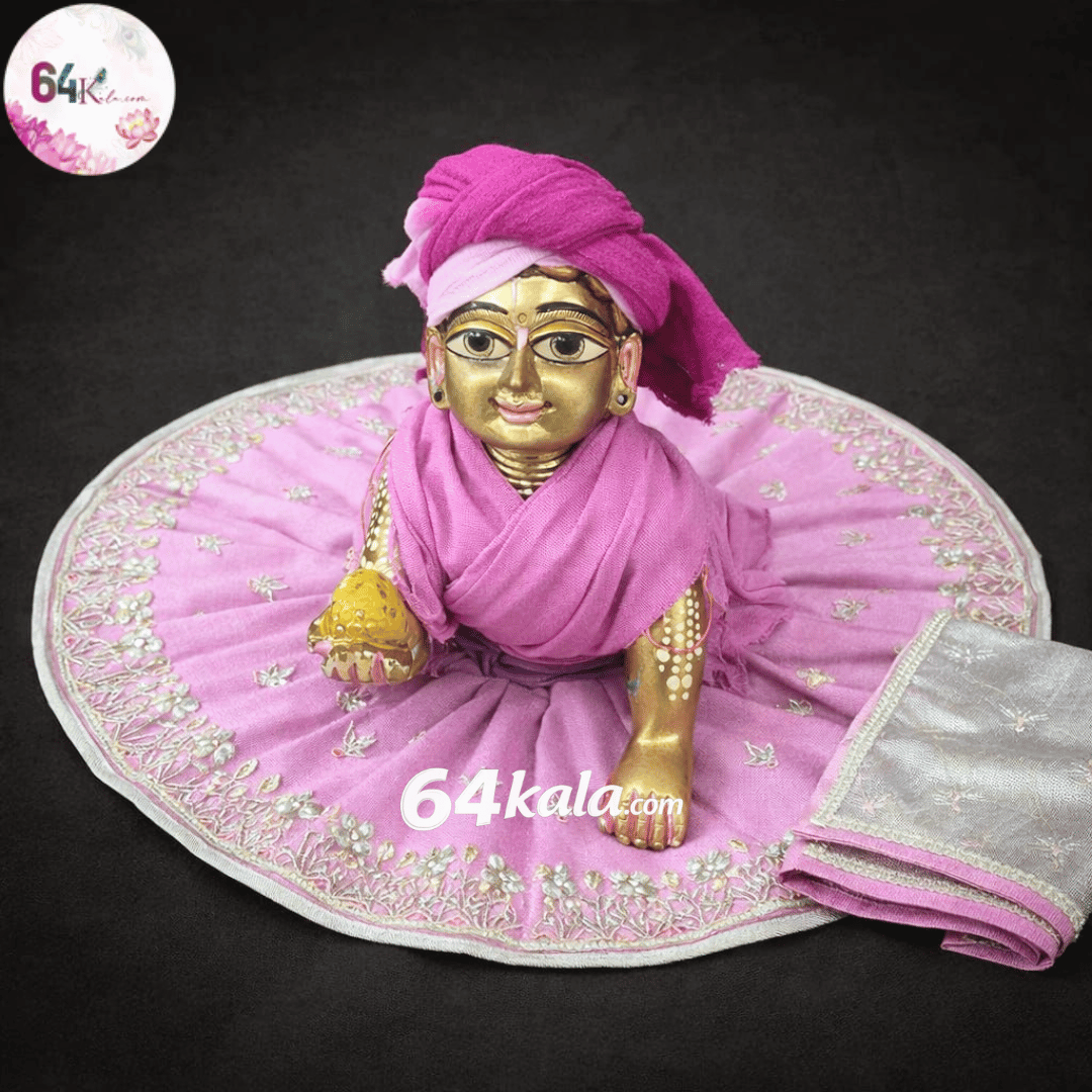 Heavy Hand Embroidered Lavender Poshak for Laddu Gopal Ji