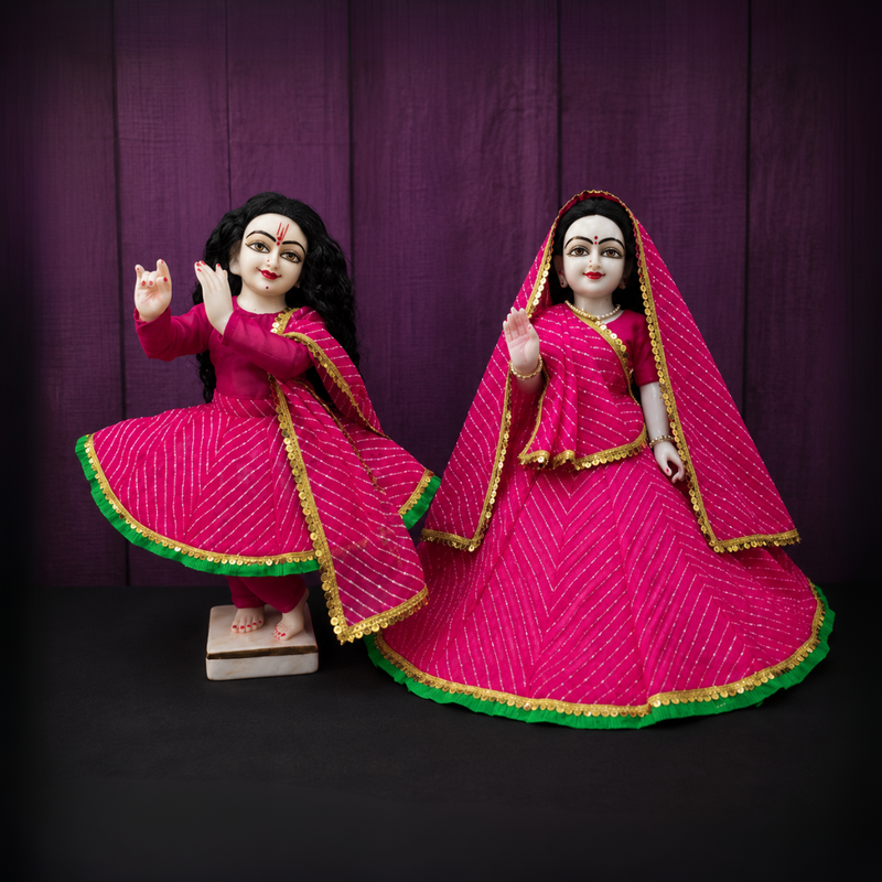 Pink Radha Krishna Poshak