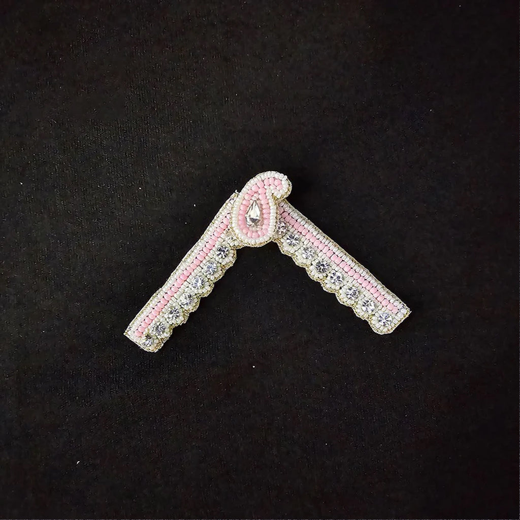 White Pink Radha Krishna Mathapatti Earrings