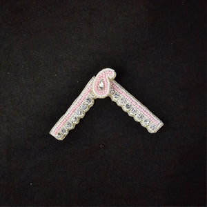 White Pink Radha Krishna Mathapatti Earrings