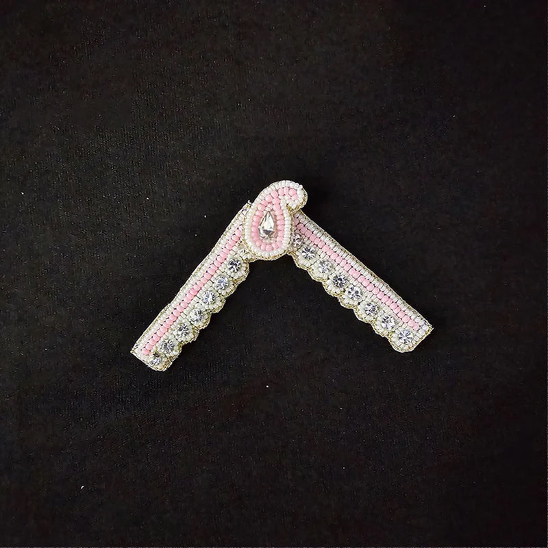 White Pink Radha Krishna Mathapatti Earrings