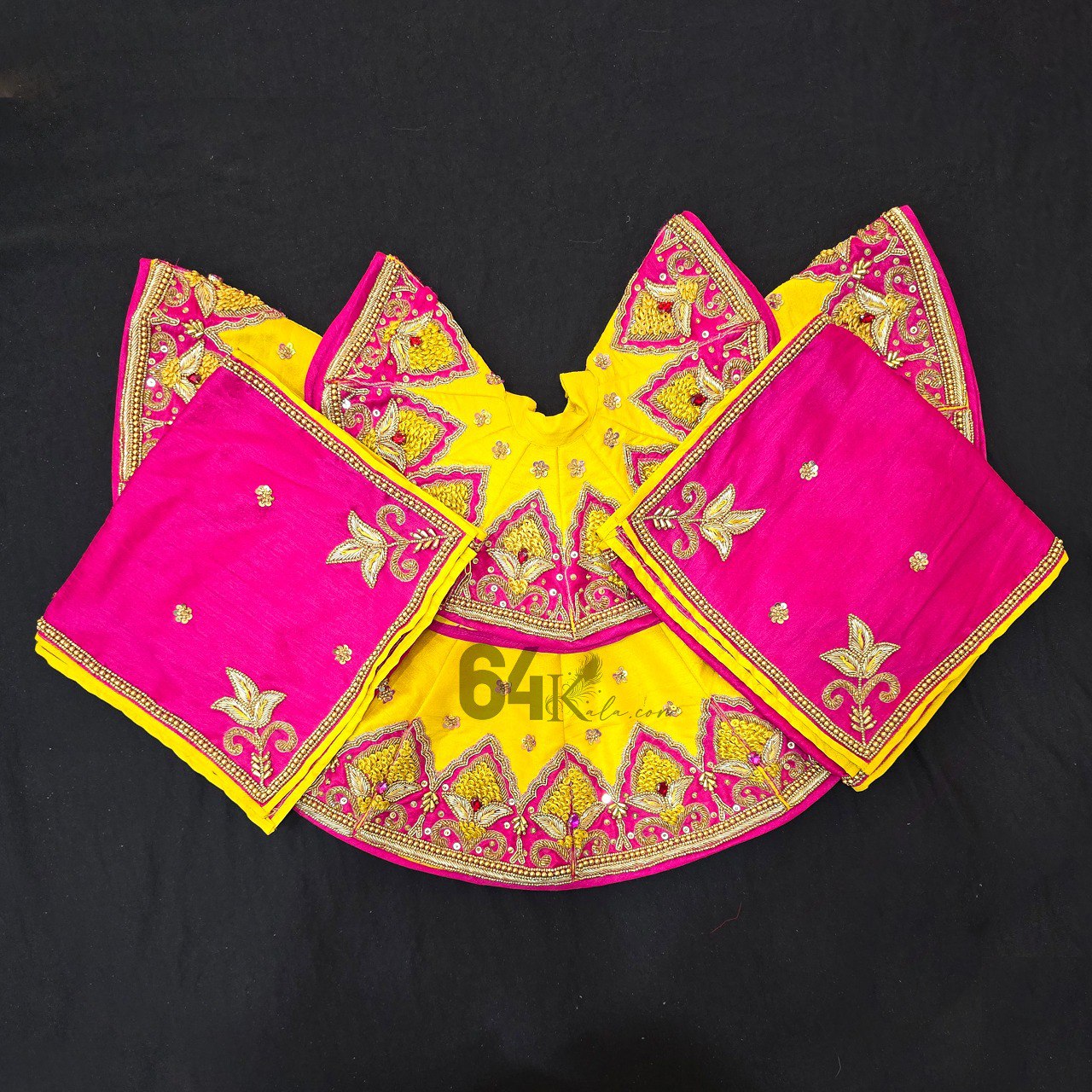 Radha Krishna Yellow Poshak