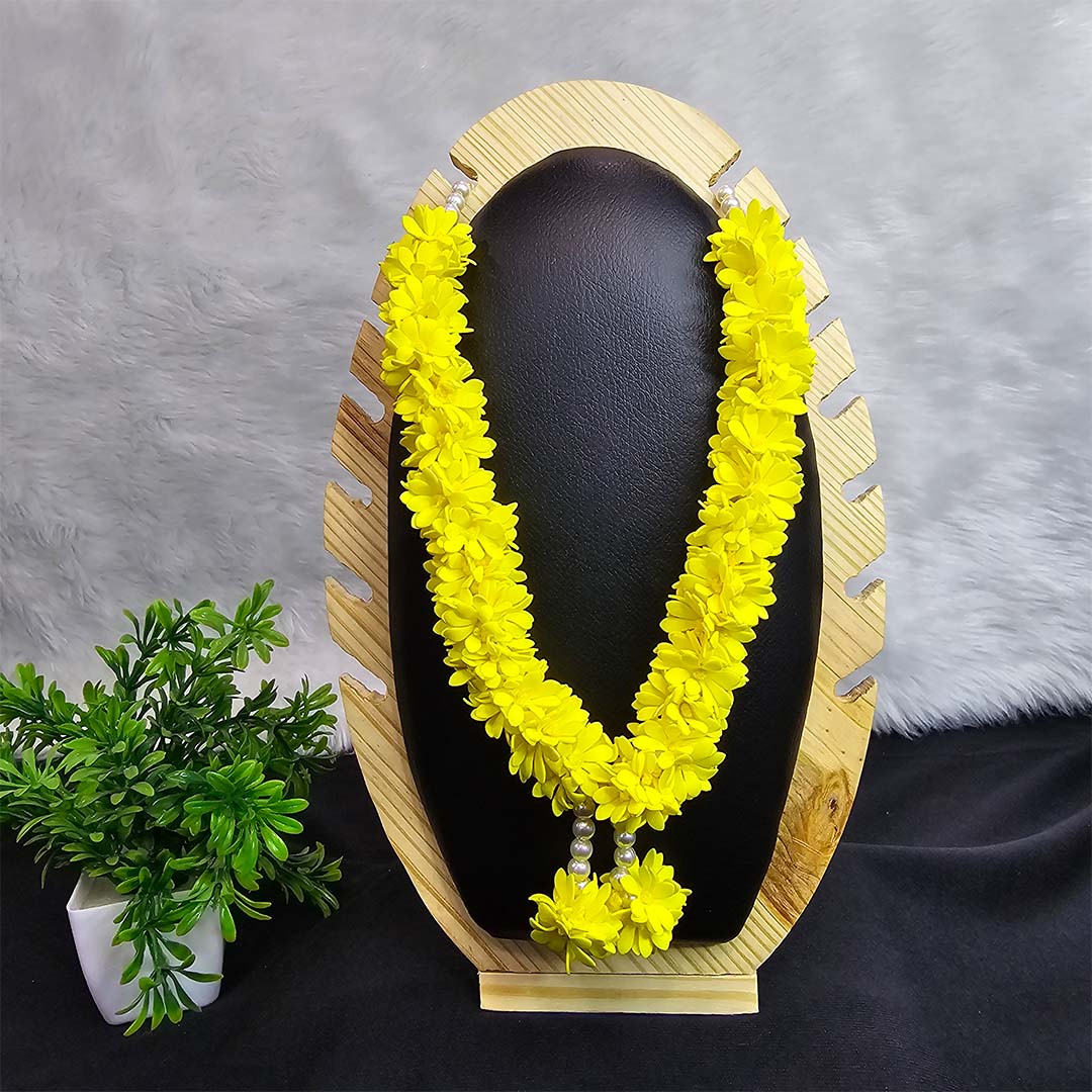 Handmade Yellow Flower Garlands for Radha Rani